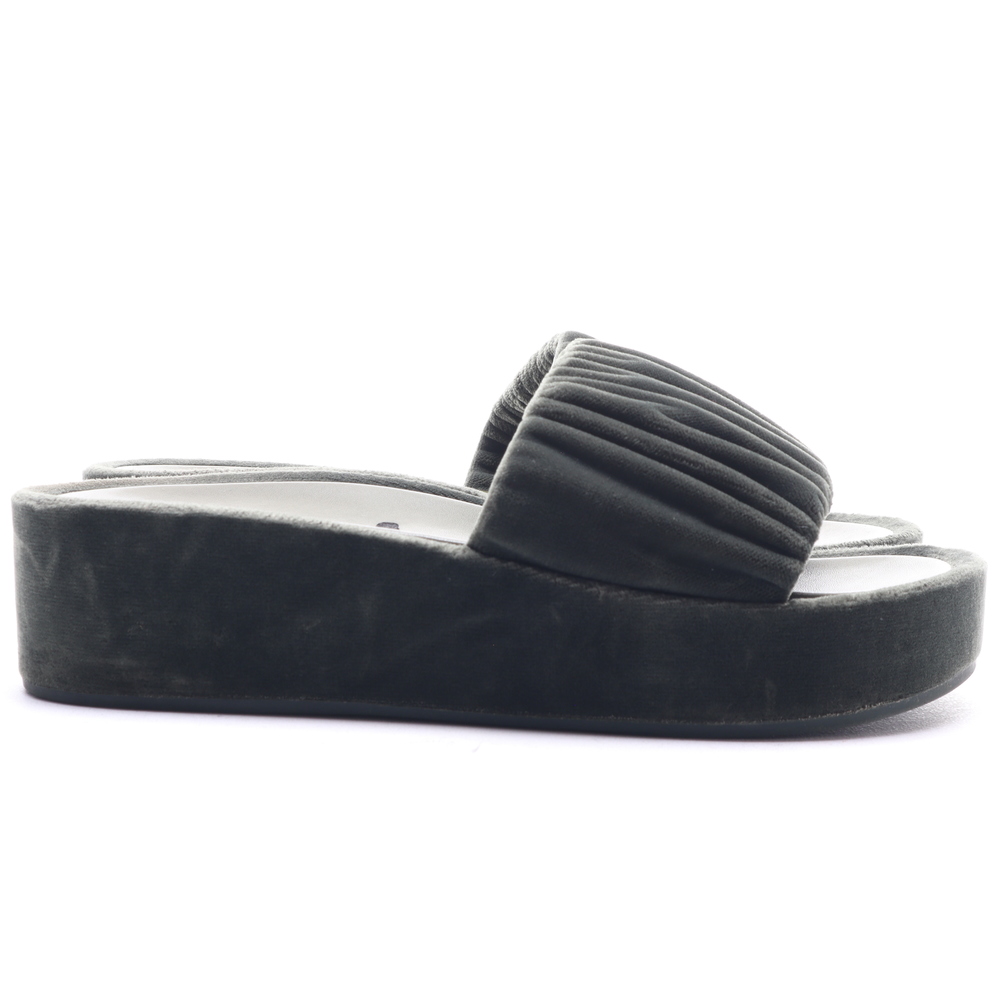 Aerosoles Women DADA Velvet Slide Platforms Shoes 7.5 Forest Green - Picture 3 of 16